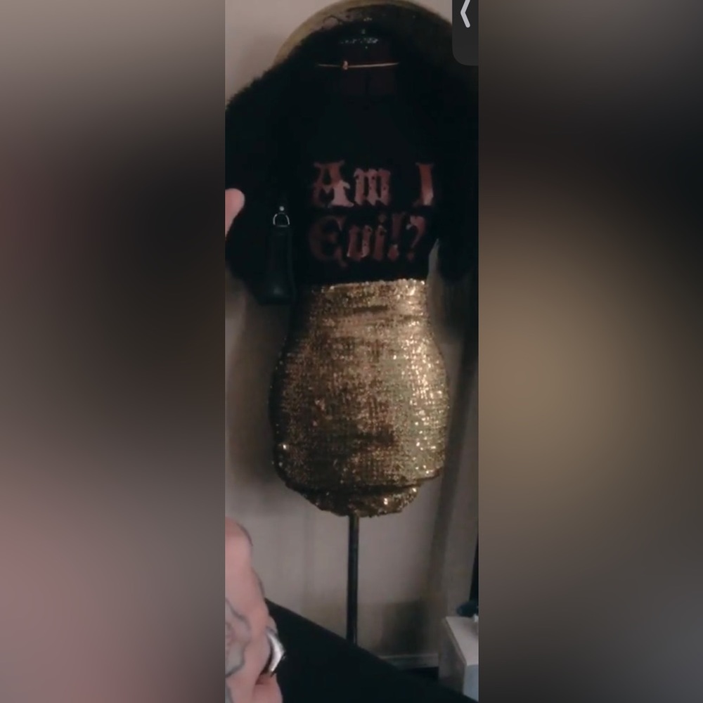 Gold sequin skirt